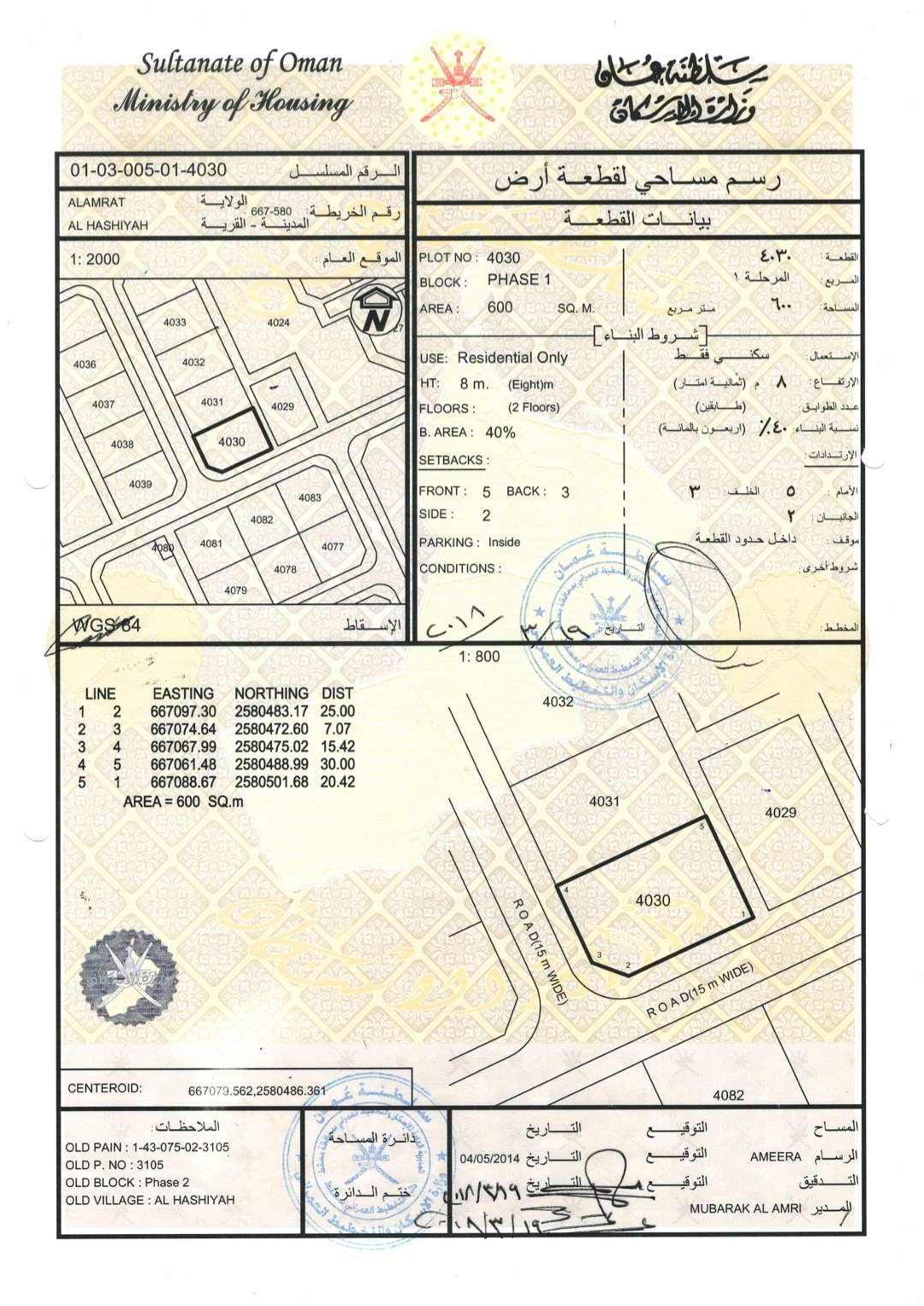 للبيع أرض سكنية في ولاية العامرات